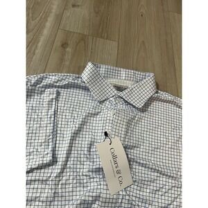 Collars and Co  Collar Polo Window Check  Pattern Size XLT Blue/white
